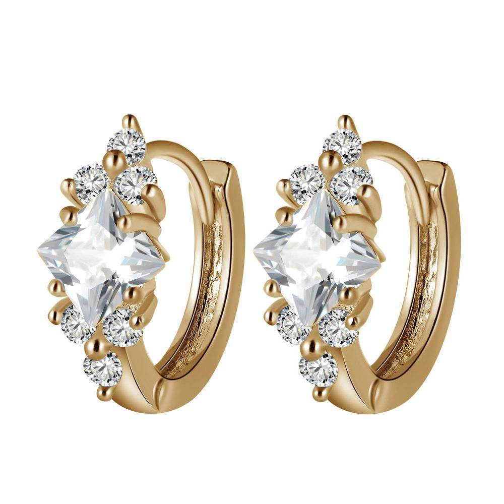 European And American Personalized Square Zircon Earrings - Velora