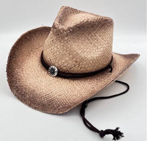 Summer Outdoor Ethnic Style Felt and Straw Cowboy Hat - Velora