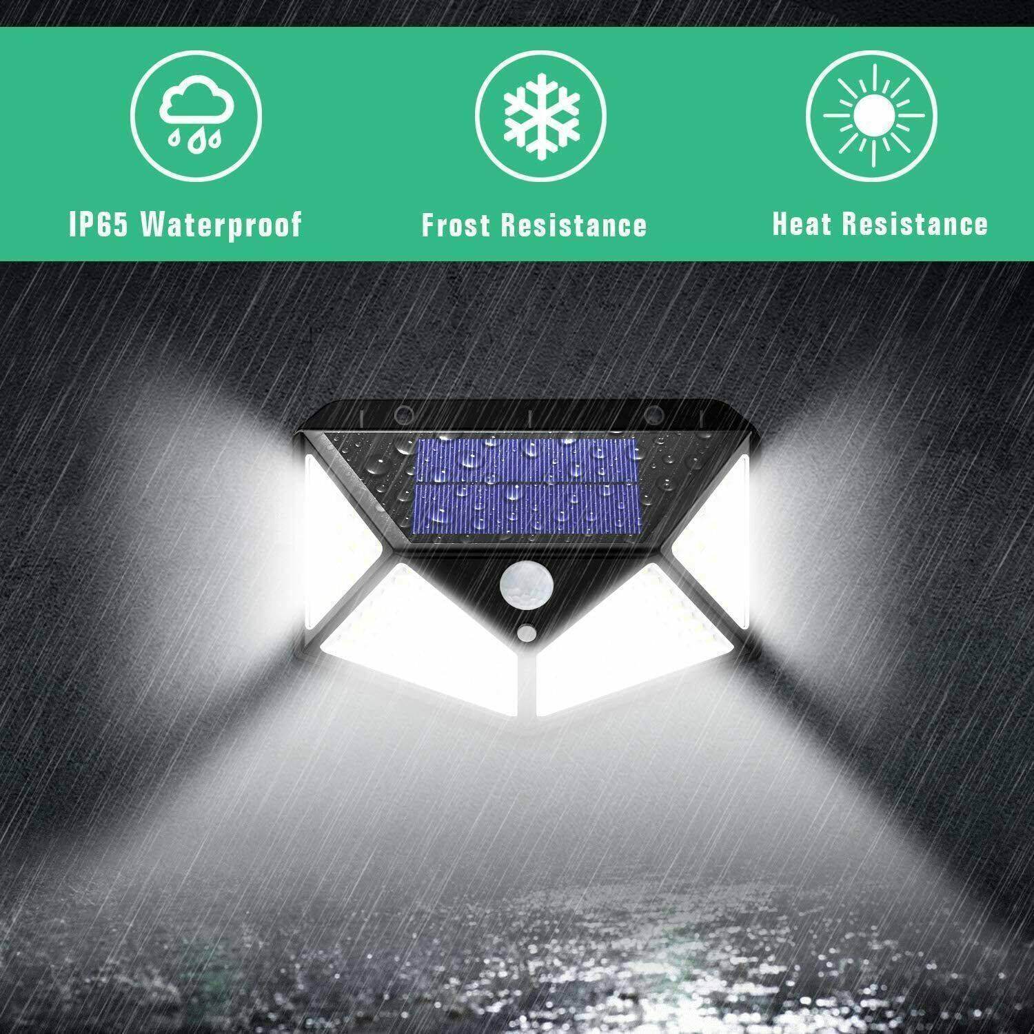 4X Solar Power PIR Motion Sensor Wall Lights LED Outdoor Garden Security Lamp - Velora