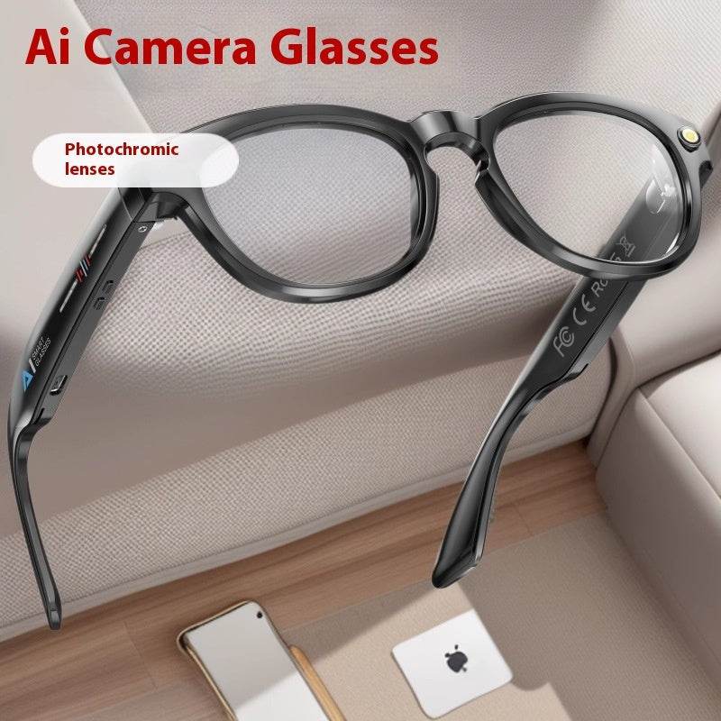 Smart Camera Glasses – Photochromic AI Design for Hands-Free Calls, Music & Photography