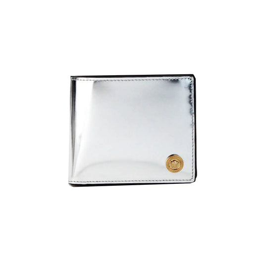 Versace Silver La Medusa Leather Bifold Wallet