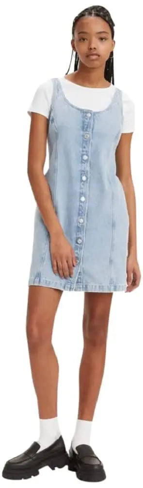 Levis Womens Tuli Denim Mini Dress (New) Indigo Stonewash X-Large