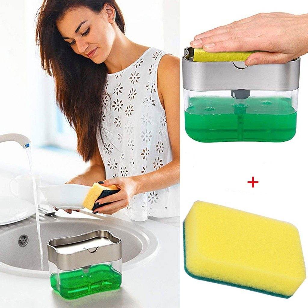 Household brush pot presser dish wash dish brush Soap Dispenser - Velora