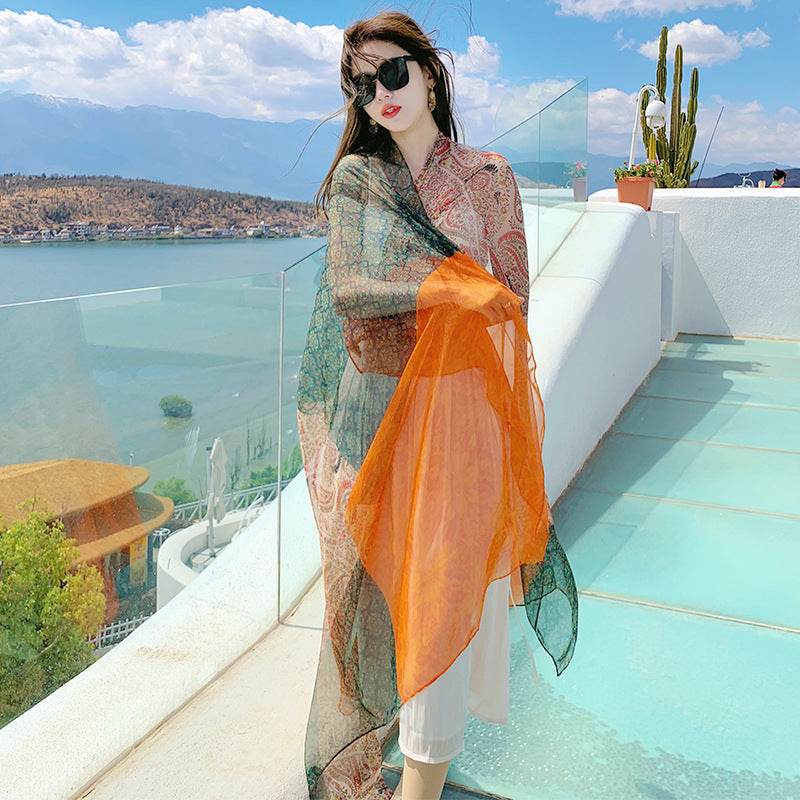 Desert Versatility For Traveling Sun Protection Toe Cap Silk Scarf - Velora