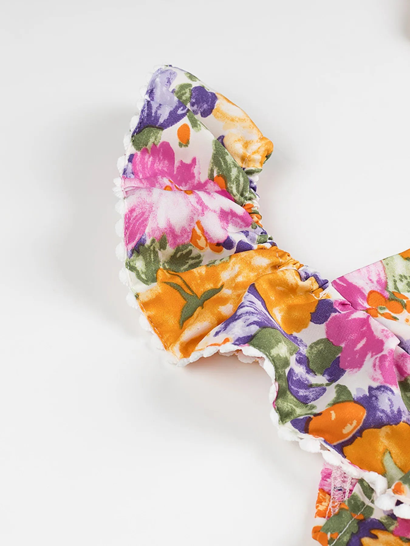 Floral Print Ruffled Hem Dress - Velora