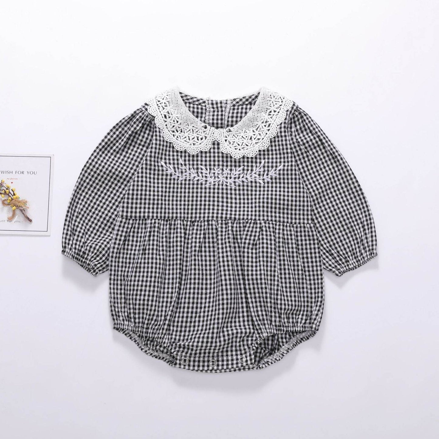 Plaid baby long sleeve Romper - Velora