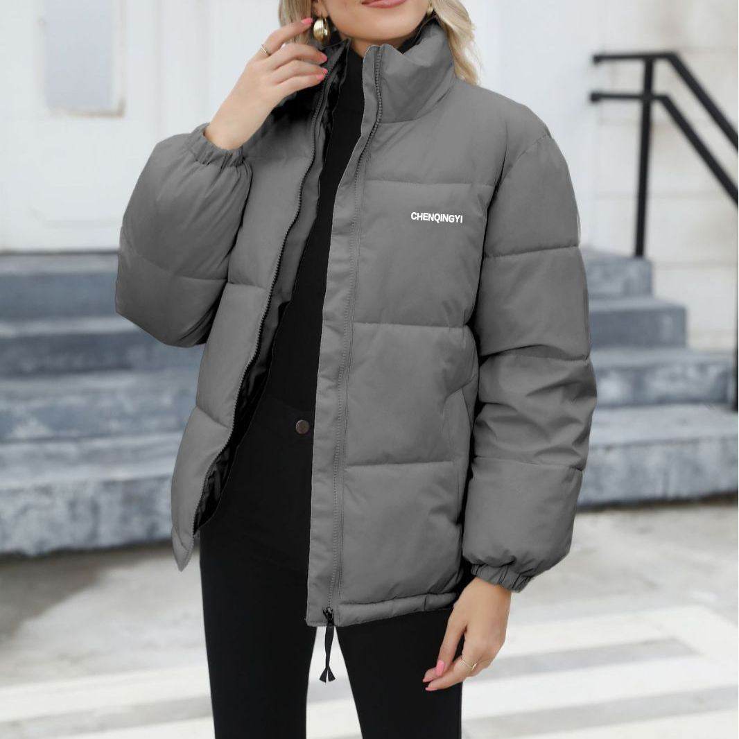 Winter Coat Women Casual Windproof Down Cotton Coat Warm Thickened Jacket Solid Outwear All-match Loose Tops Clothing - Velora