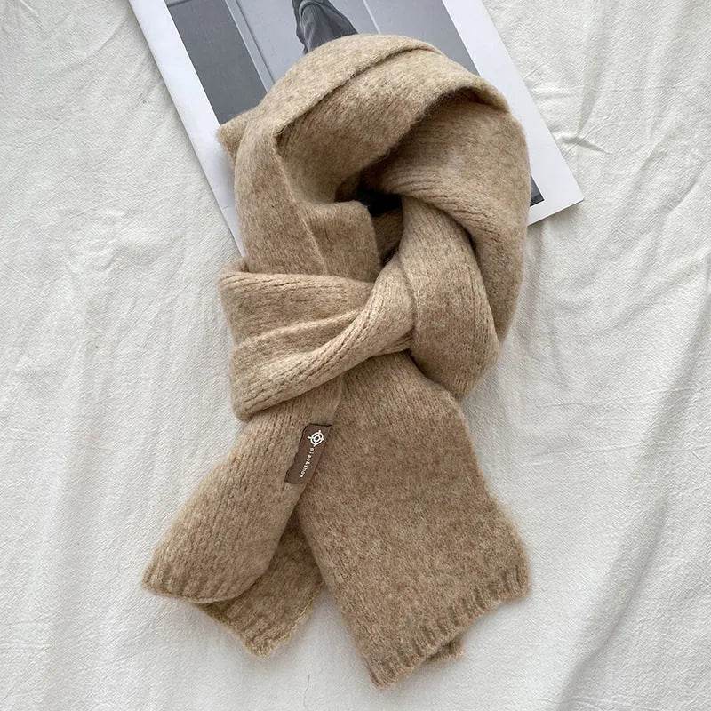 Women's Sweet Version Fleece Solid Scarf Autumn And Winter - Velora