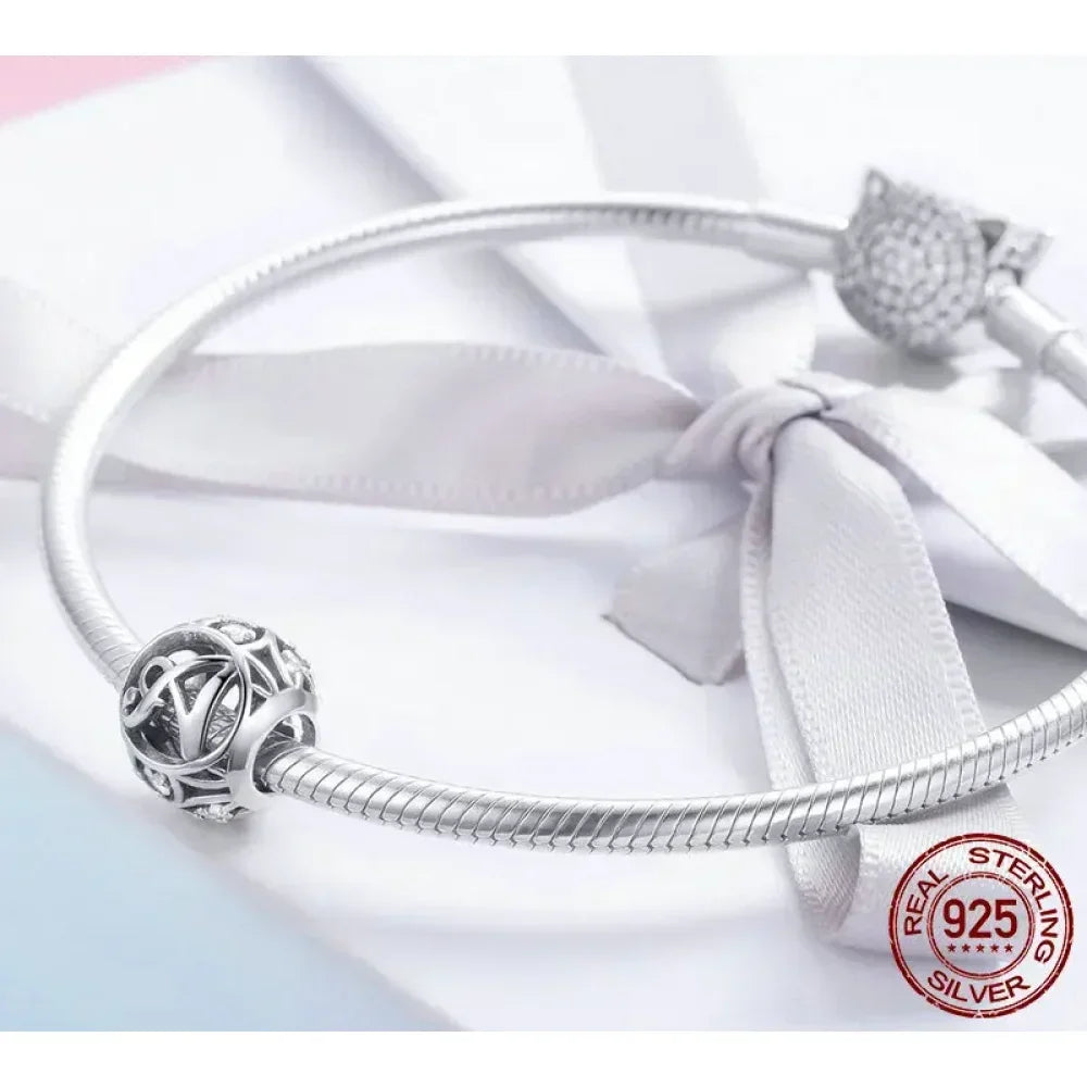 925 Sterling Silver Alphabet Charms - A To Z Letter Collection For Diy Jewelry Making - Velora Luxury Fashion