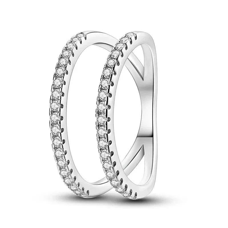 925 Sterling Silver CZ Wishbone Ring - Velora Luxury Fashion