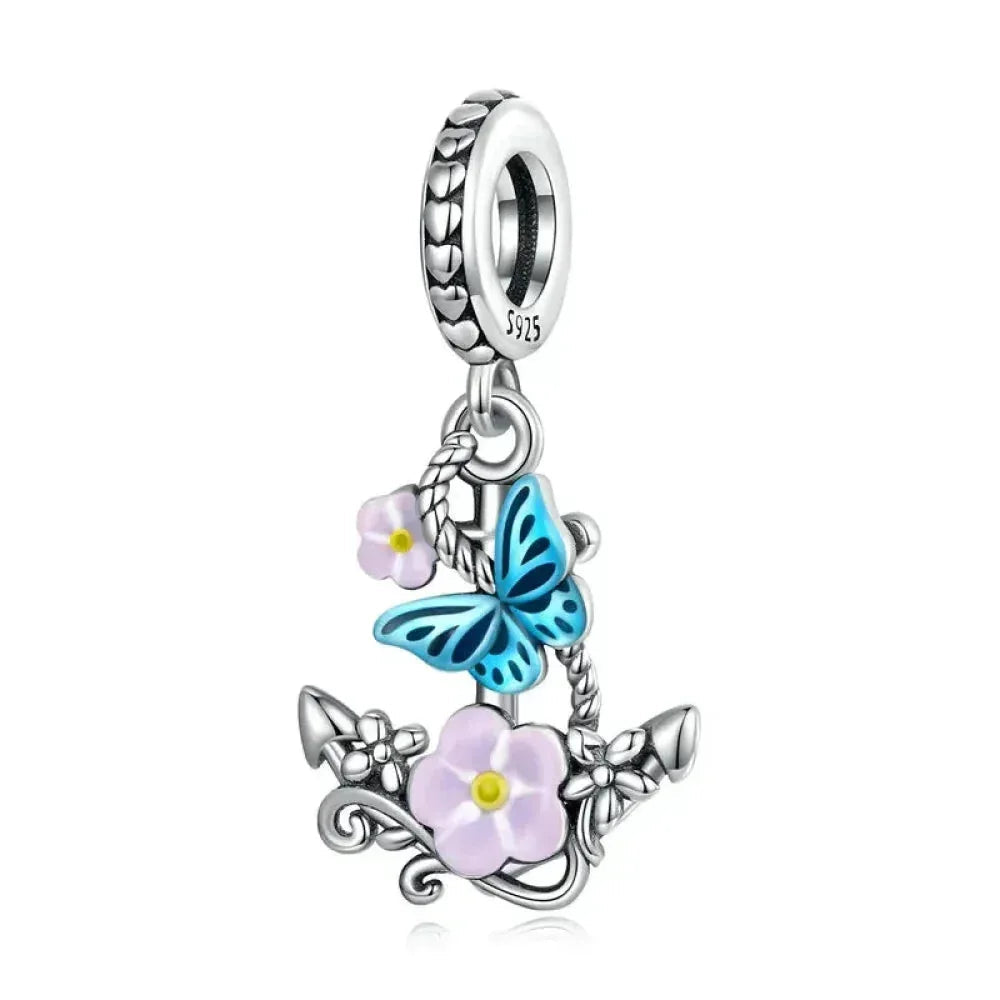 925 Sterling Silver Diy Heart Charm With Pink Zircon - Bsc777 - Velora Luxury Fashion