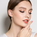 925 Sterling Silver Moissanite Hoop Drop Earrings - Velora Luxury Fashion