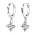 925 Sterling Silver Moissanite Hoop Drop Earrings - Velora Luxury Fashion