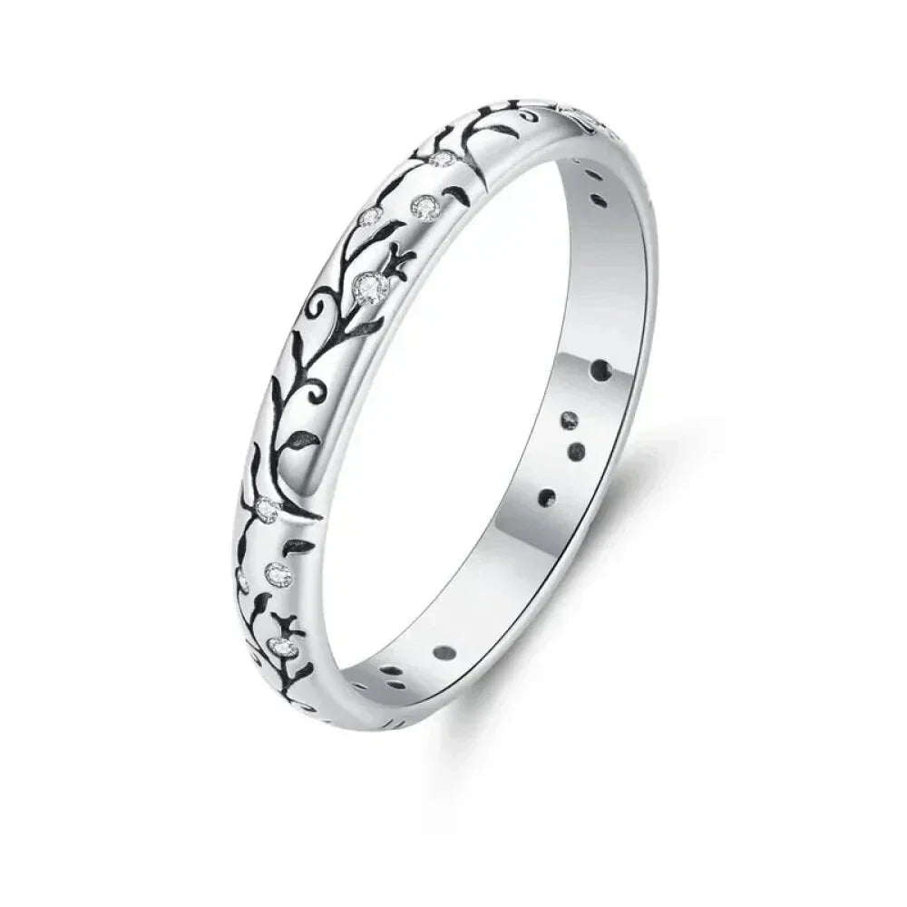 925 Sterling Silver Vintage Embossed Floral Ring - Velora Luxury Fashion