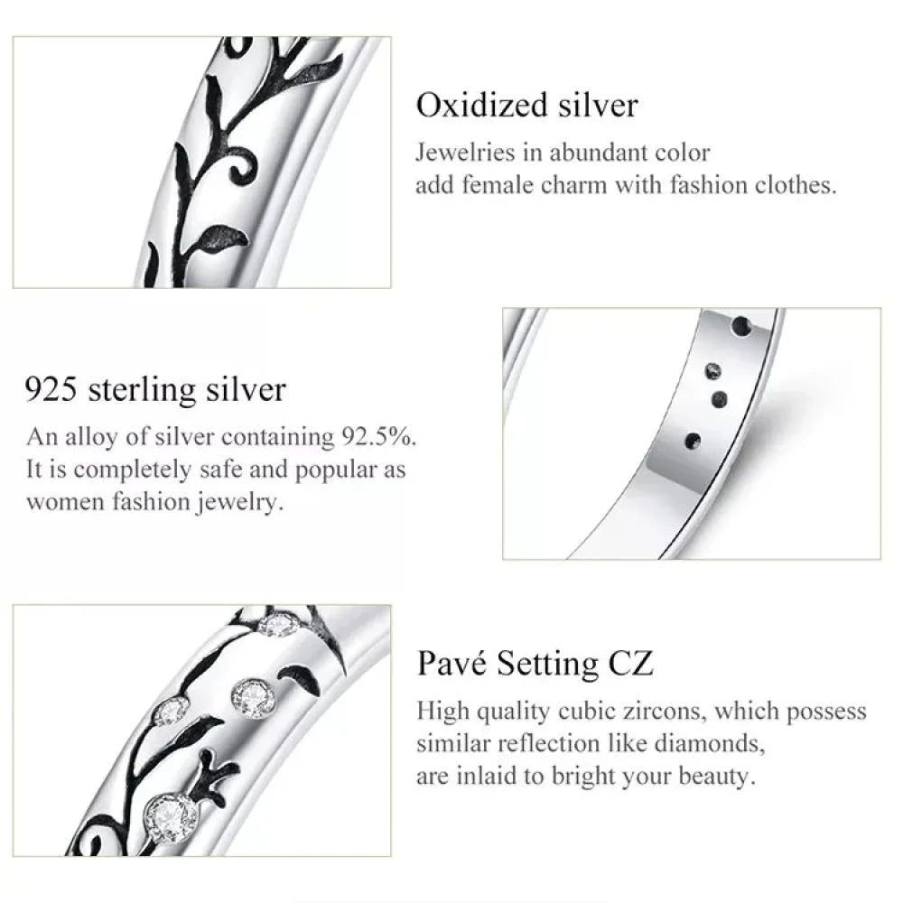 925 Sterling Silver Vintage Embossed Floral Ring - Velora Luxury Fashion