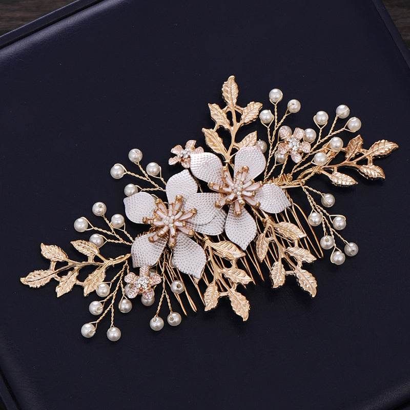 Bridal Headdress Wedding Pearl Hair Barrette - Velora