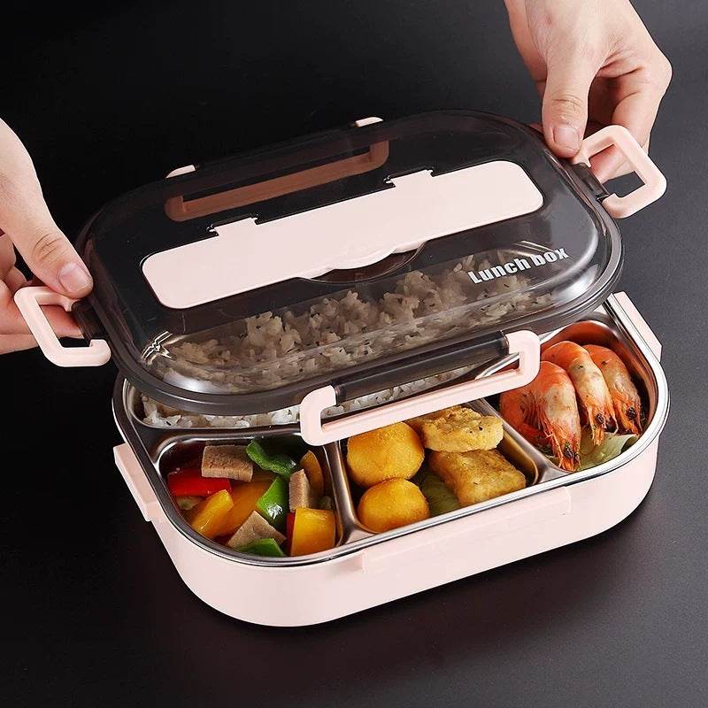 Stainless Steel Insulated Kids Bento Lunch Box with Cutlery - Velora