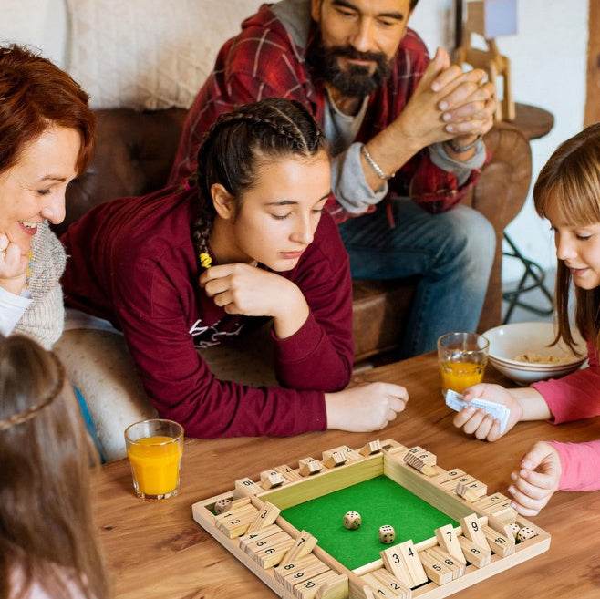 Children Dice Game,2-4 Player Family Wooden Board Table Math Games For Adults And Kids. - Velora