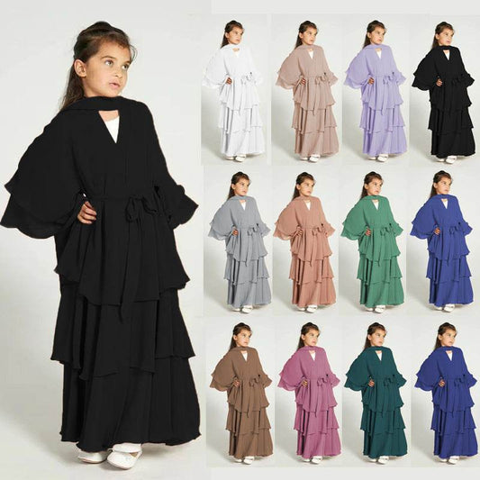 Elegant Three-layer Chiffon Children's Clothing Elegant Dress - Velora
