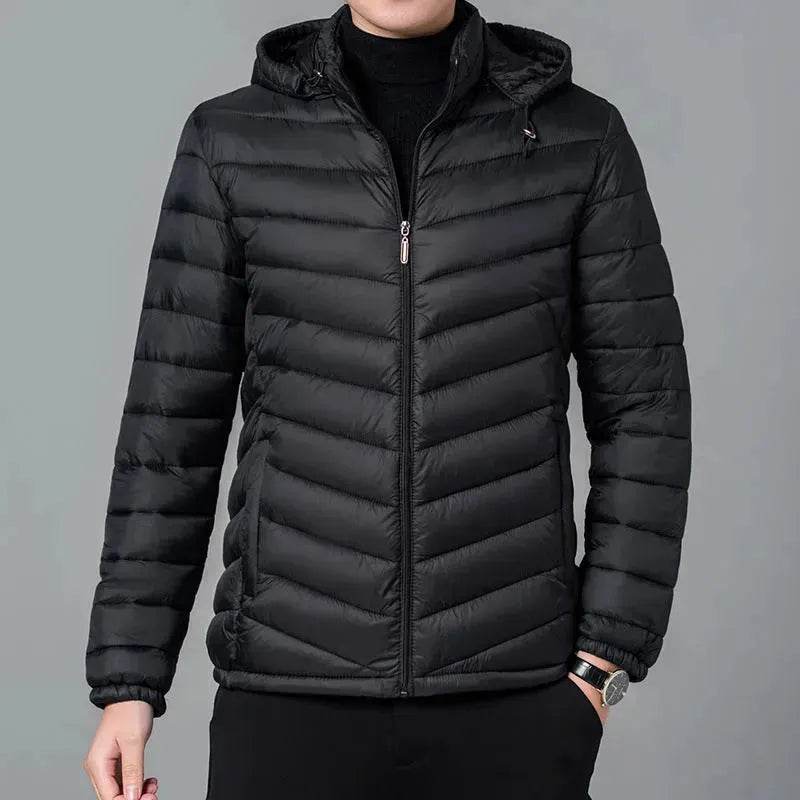 Men's Winter Zip up Hooded Puffer jacket Quilted down coat jacket - Velora