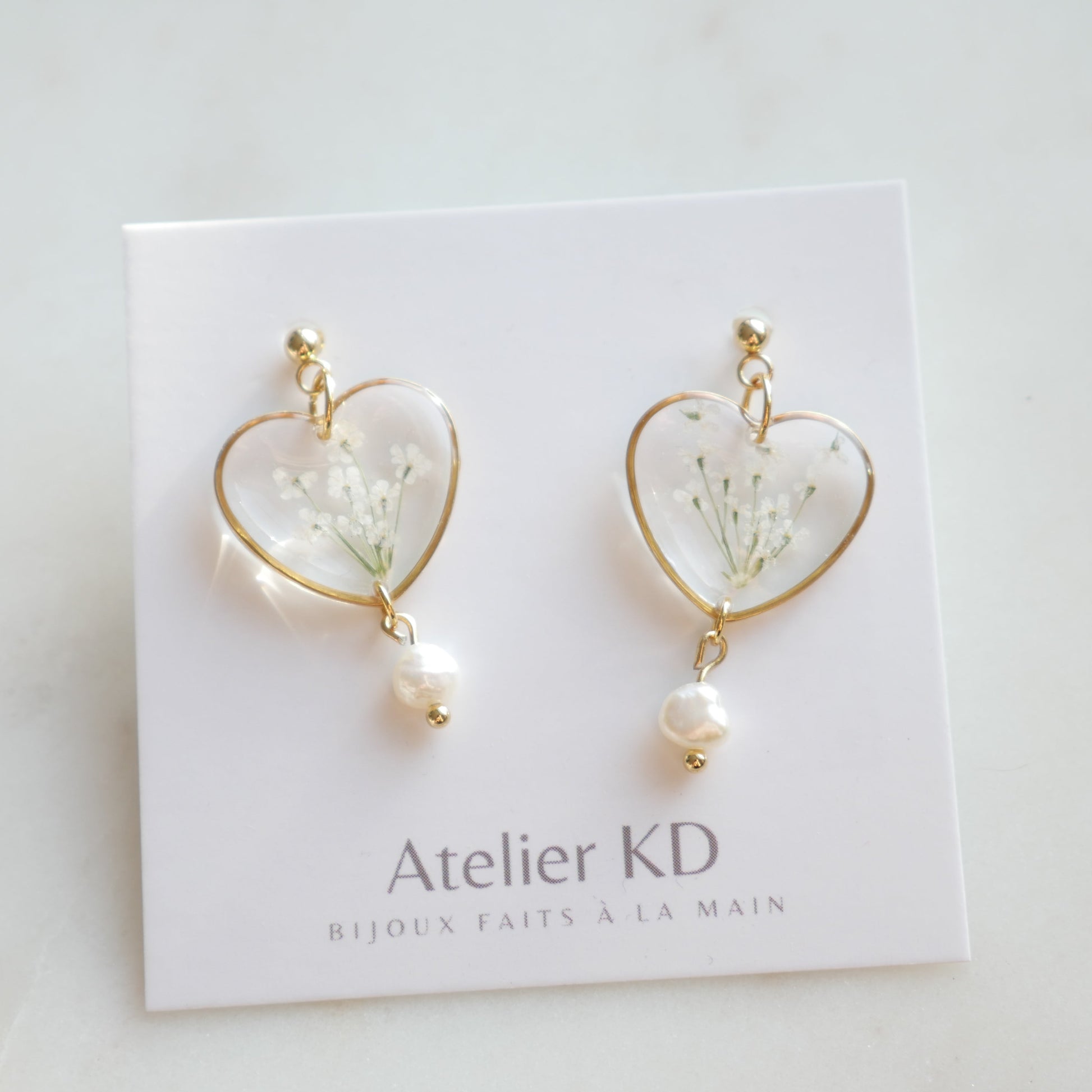 Boucles d'oreilles Perla - coeur (moyen) - Velora