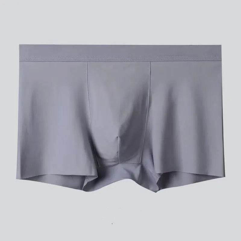 Men's 4-pack Plain Mid waist Boxer Brief Ice Silk Underwear. - Velora