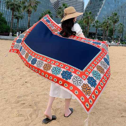 Ethnic Style Outdoor Walking Keep Warm Sun Block Shawl - Velora