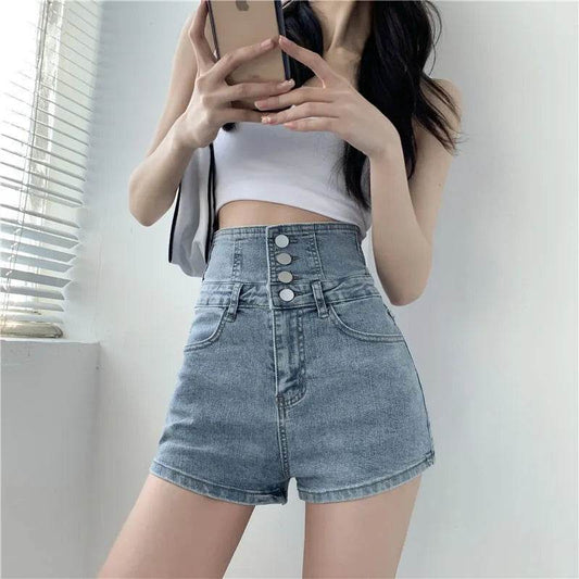 Summer High Waist Denim Rope Shorts For Women - Velora