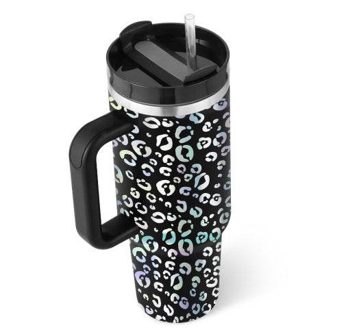 40 Oz Tumbler With Handle Straw Insulated, Stainless Steel Spill Proof Vacuum Coffee Cup Tumbler With Lid Tapered Mug Gifts For Valentine Lover Suitable For Car Gym Office Travel - Velora