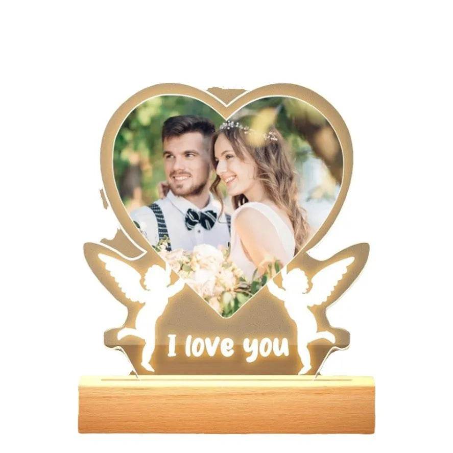 Customized Personalized Valentine Acrylic Lovers Night LED light picture frame - Velora