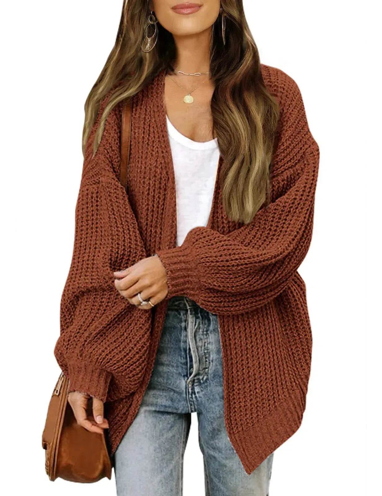 Fall fashioned jacket Knitted Cardigan sweater for women - Velora