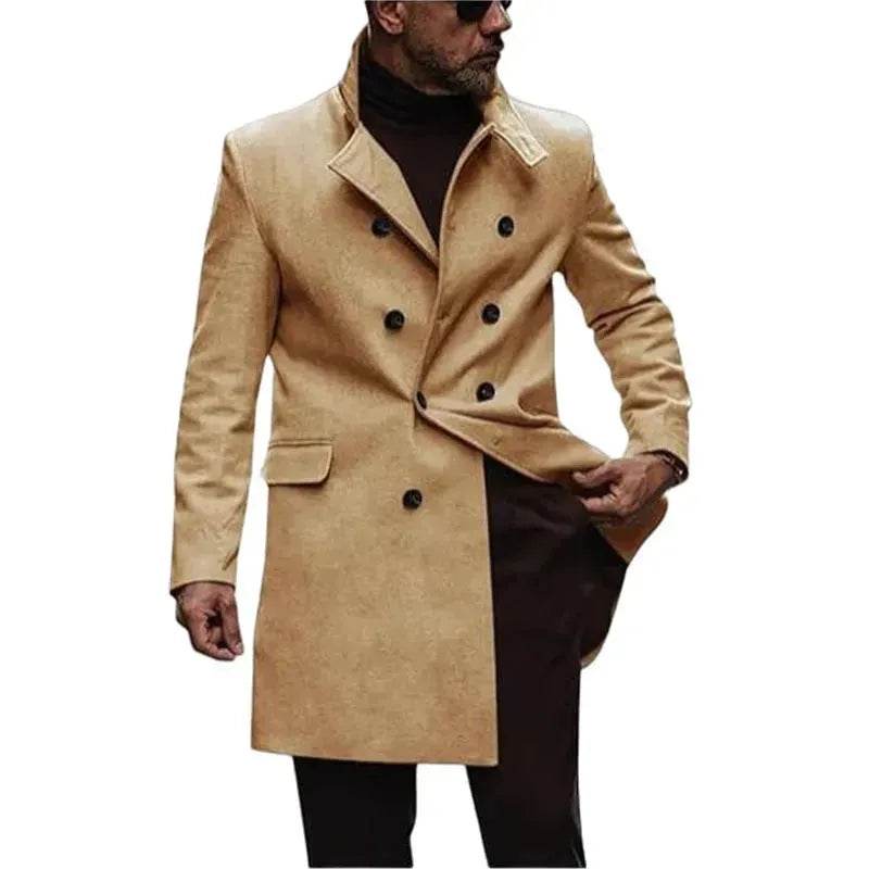 Warm Autumn Winter Lapel Casual long Business Coat for Men - Velora
