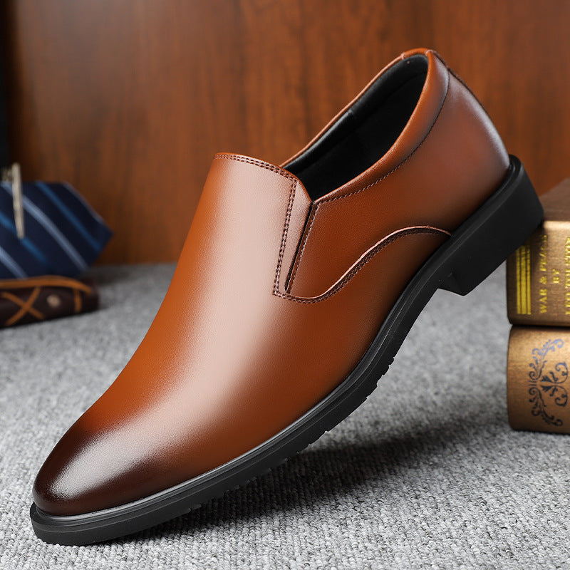 Men's Business Tods Casual Shoes Breathable Low Top Spring And Autumn Black Slip-on Lazy Shoes - Velora