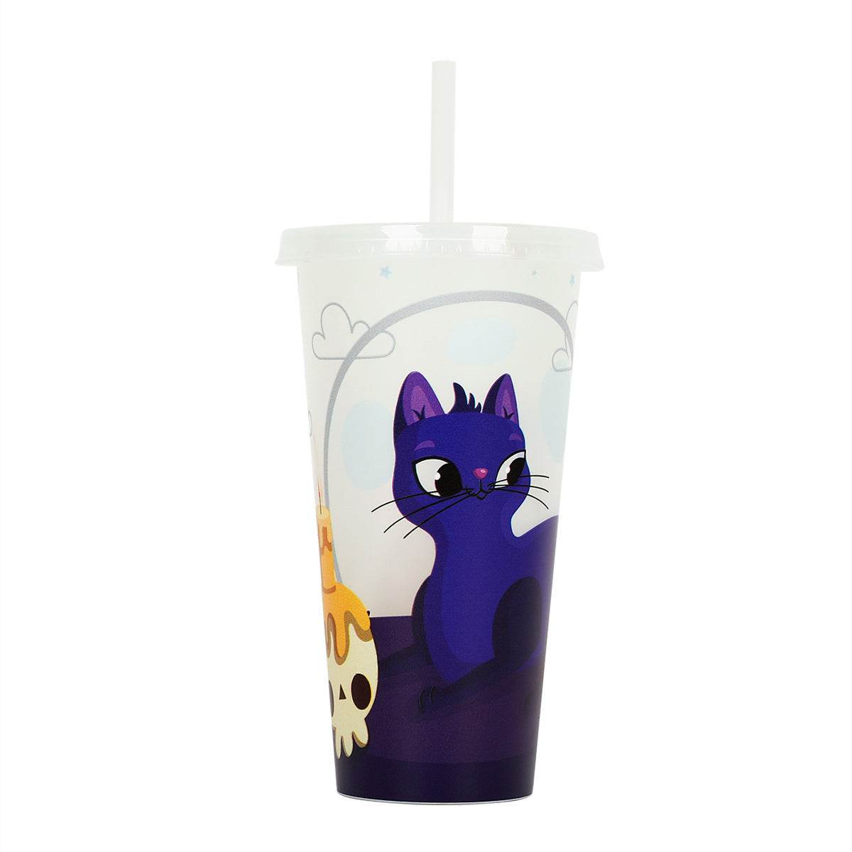 720ml Plastic Sippy Cup Halloween Luminous Straw Cup - Velora