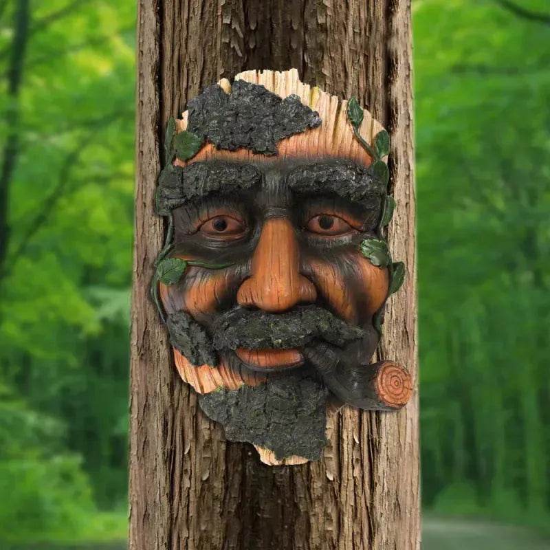 Smoker Man Wooden Resin Craft Ornaments Wall Decor - Velora