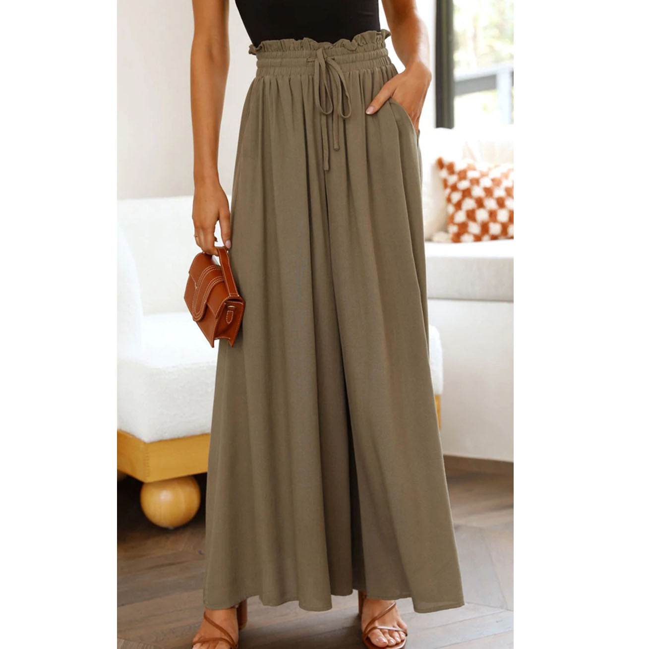Printed Comfortable Casual High Waist Wide-leg Floral Palazzo Trousers women - Velora