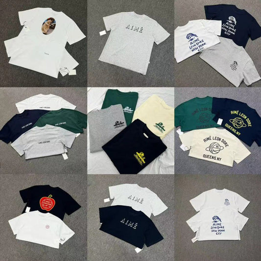 Classic letter-printed landmark building round-neck loose couple short-sleeved T-shirt trend Hypersku