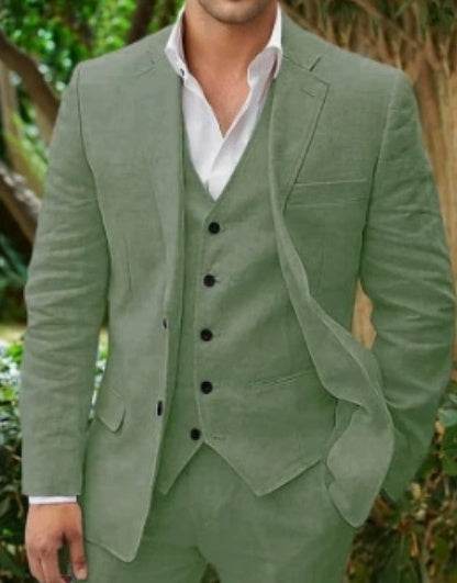 Linen Business Casual Suit Men's Suit Wedding Banquet - Velora