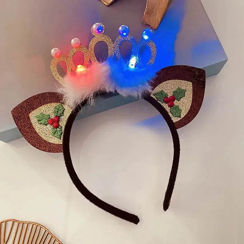 Christmas With Light Headband Snowflake Women's - Velora