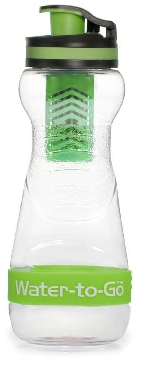 WatertoGo 50cL Water Purification Filter Bottle Removes Contaminants by 99.9% - Velora