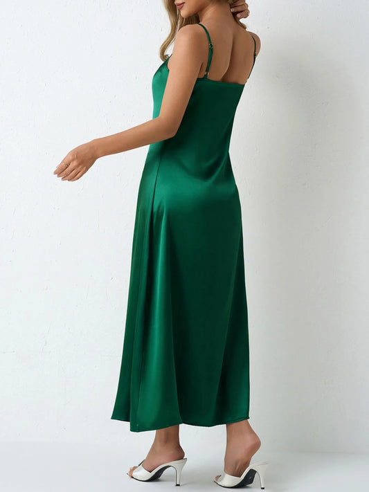 Satin Cowl Neck Cami Dress - Velora