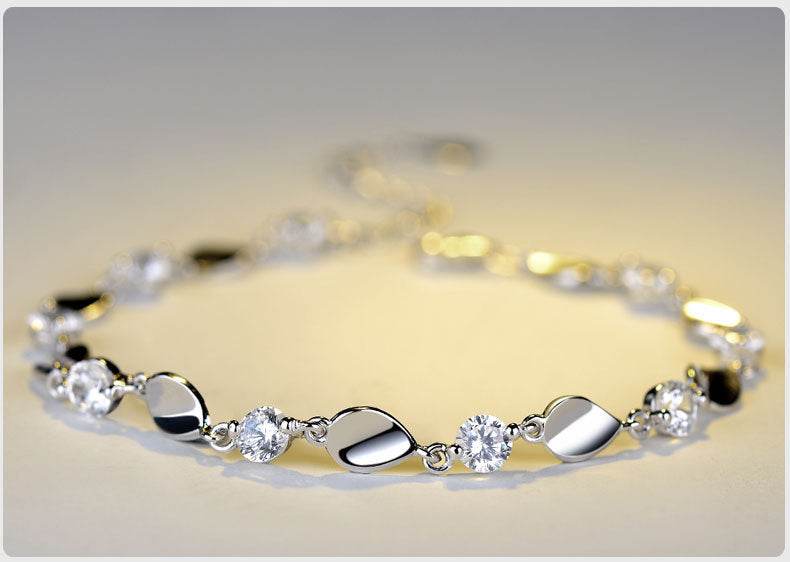Diamond-encrusted 925 sterling silver bracelet - Velora