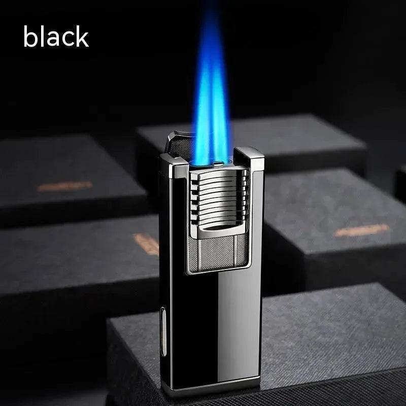 Double High Firepower Blue Flame Torch Lighter With Hidden Cigar Cutter - Velora