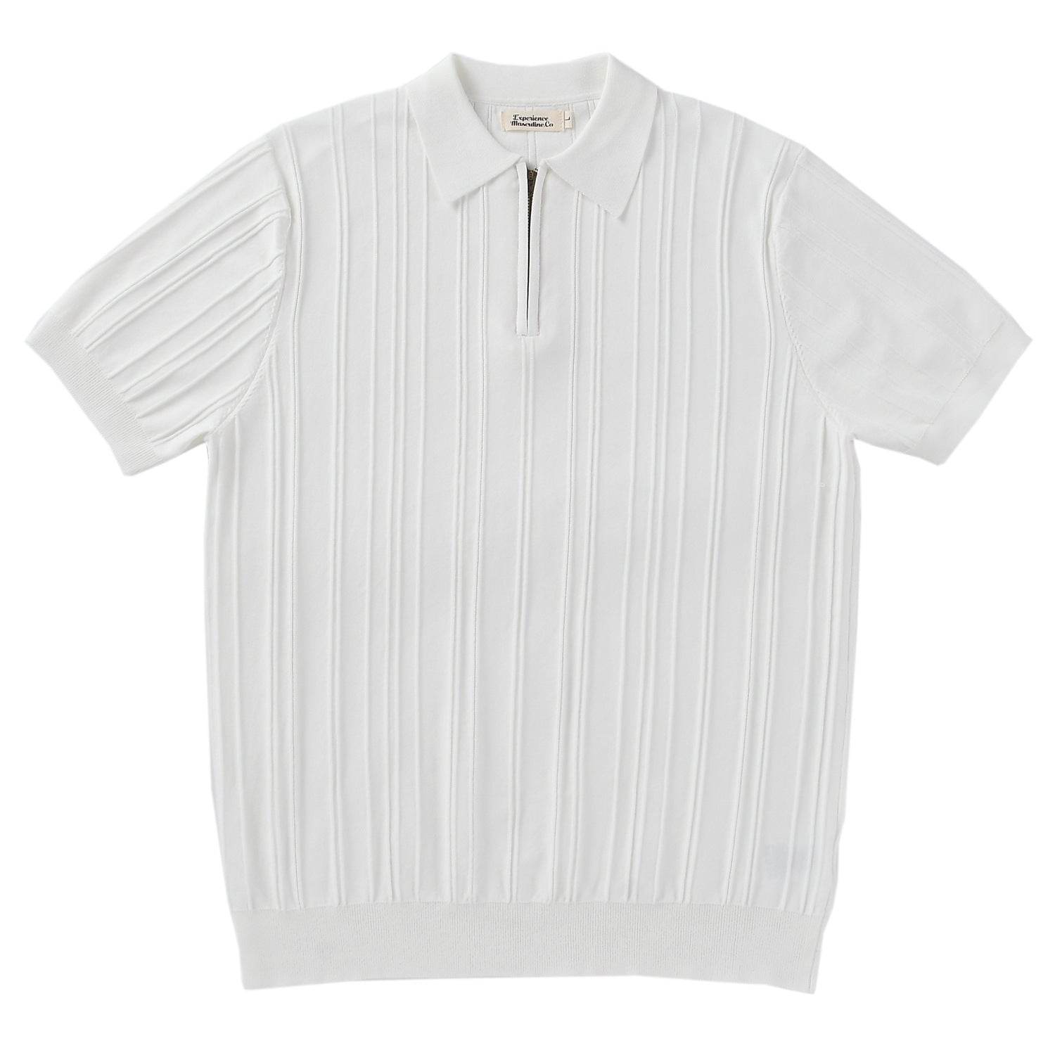 Zipper Knitted Short-sleeved Polo Shirt Men's Loose Lapels T-shirt - Velora