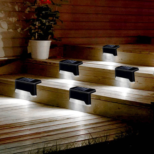 4 Solar LED Bright Deck Lights Outdoor Garden Patio Railing Decks Path Lighting Outdoor Garden Light Deck Lamp Solar Stairs Light - Velora