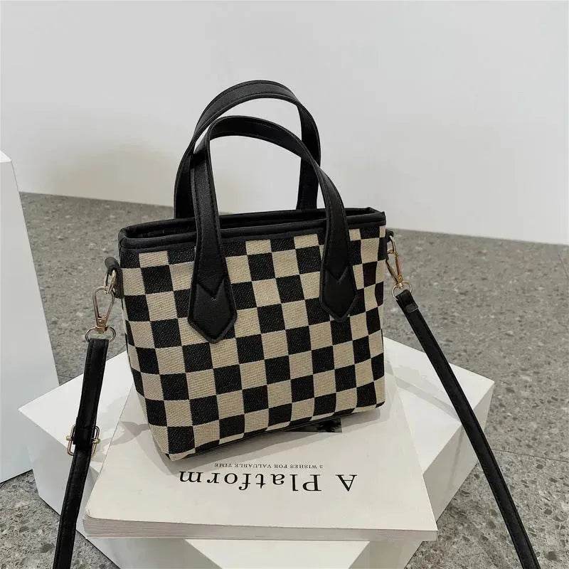 Fashion Houndstooth Shoulder Bags Portable Checkerboard Handbags All-match Messenger Crossbody Bag Women - Velora