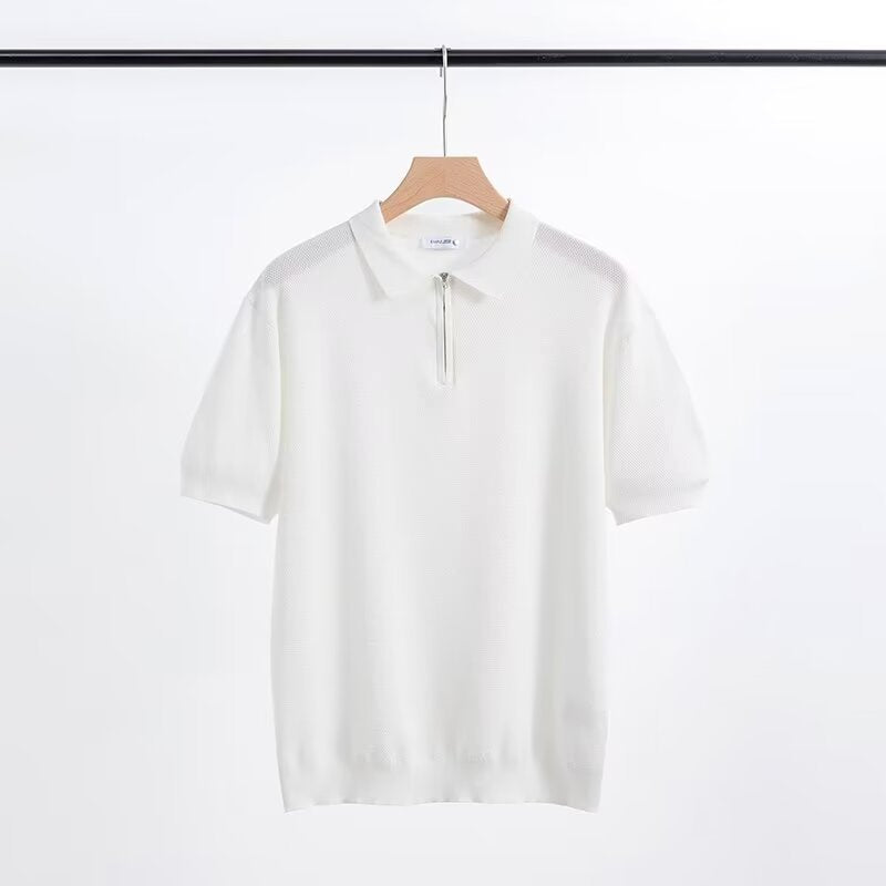 Men's Solid Color Casual Half Sleeve Bottoming Shirt