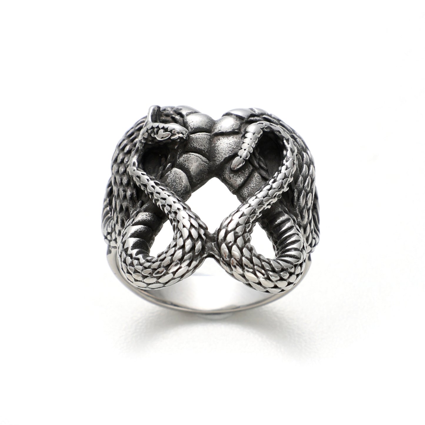 Tiger Head Snake Titanium Steel Ring Ring Ornament