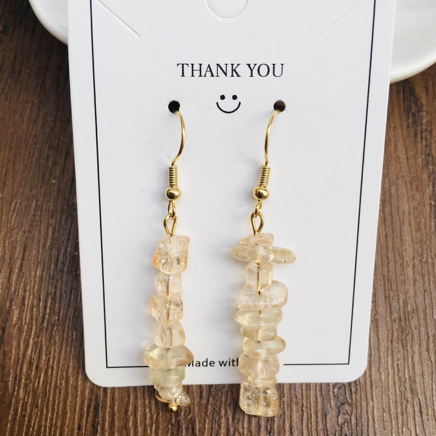 Handmade DIY Natural Crystal Stone Beaded Earrings - Velora