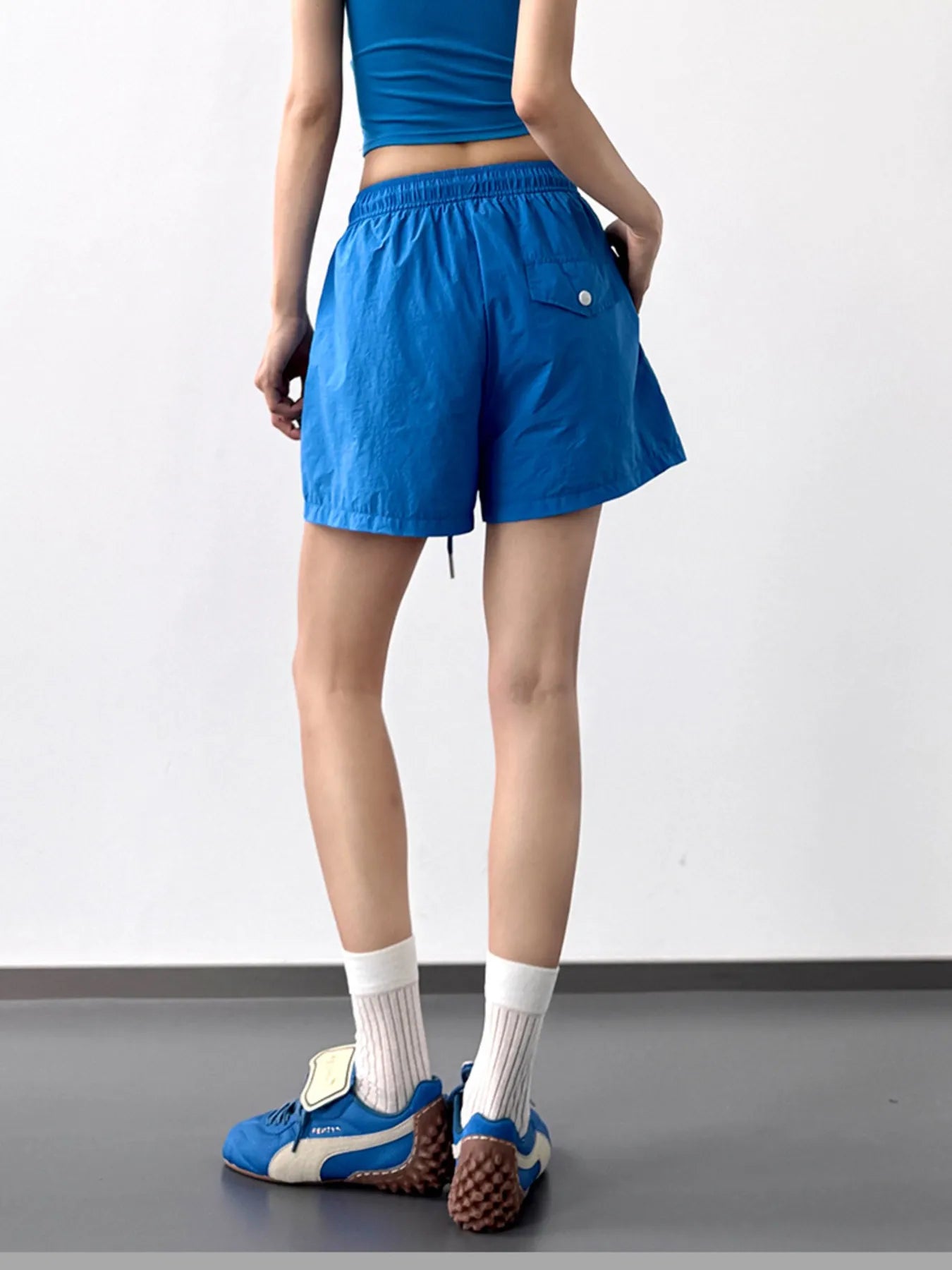 High Waisted Drawstring Shorts - Velora